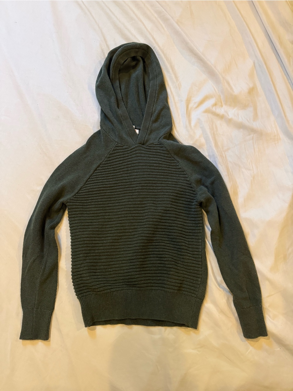 Cat & Jack Dark Green Ribbed Hooded Sweater